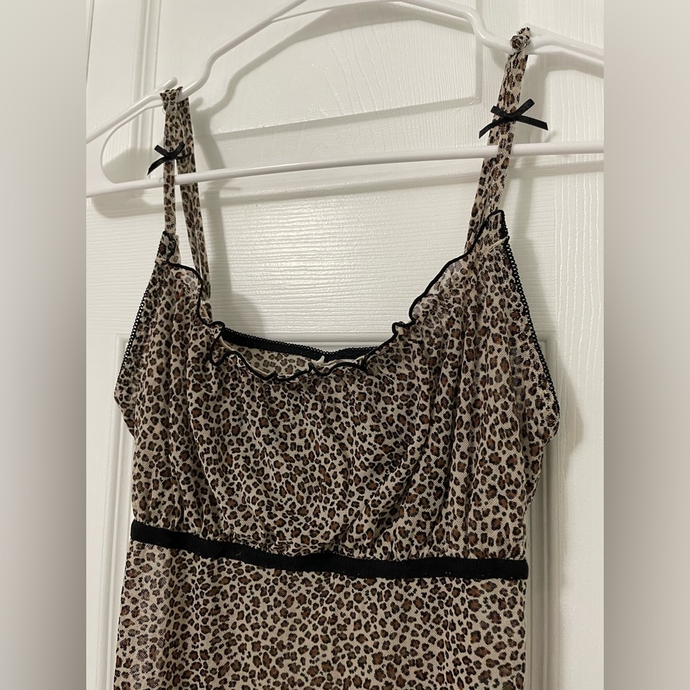Y2K Mesh Cheetah Print Nightie